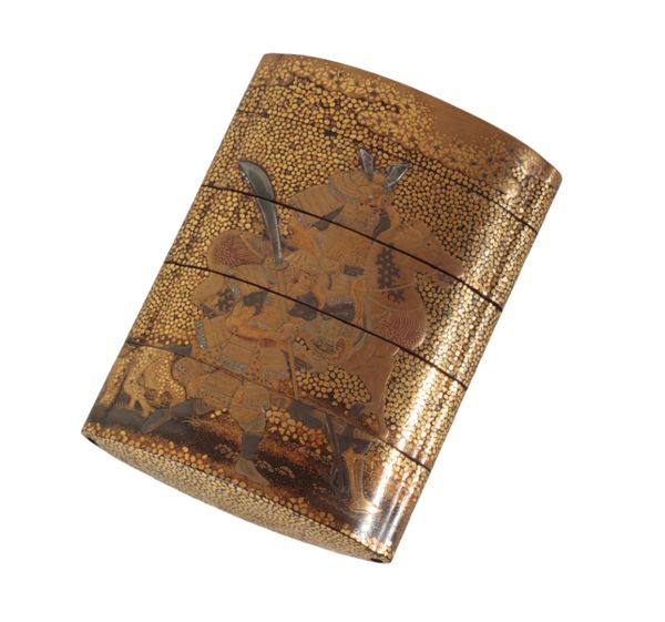 A JAPANESE GOLD-LACQUER FOUR-CASE INRO