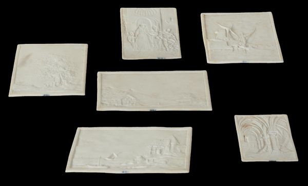 SIX 19TH CENTURY LITHOPANE PANELS