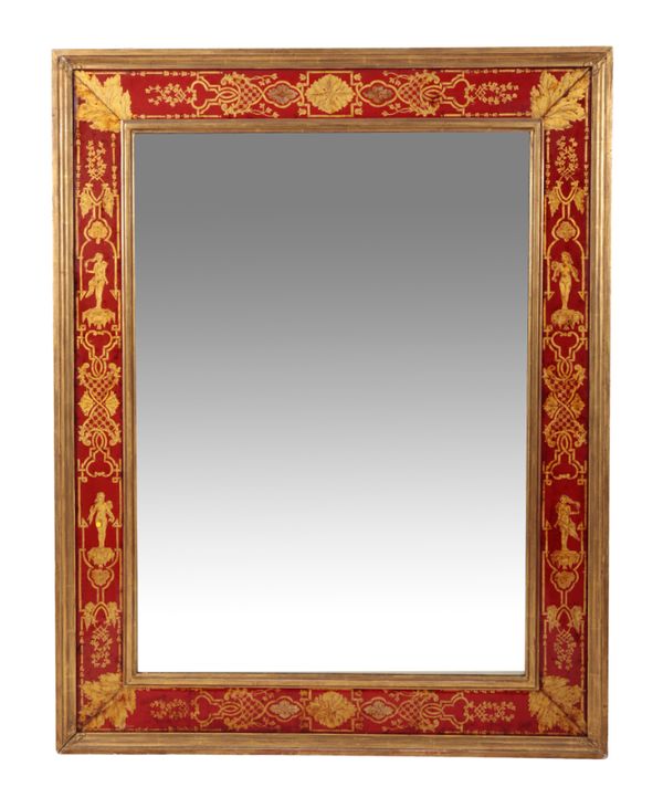 A 19TH CENTURY FRENCH GILT RECTANGULAR  MIRROR