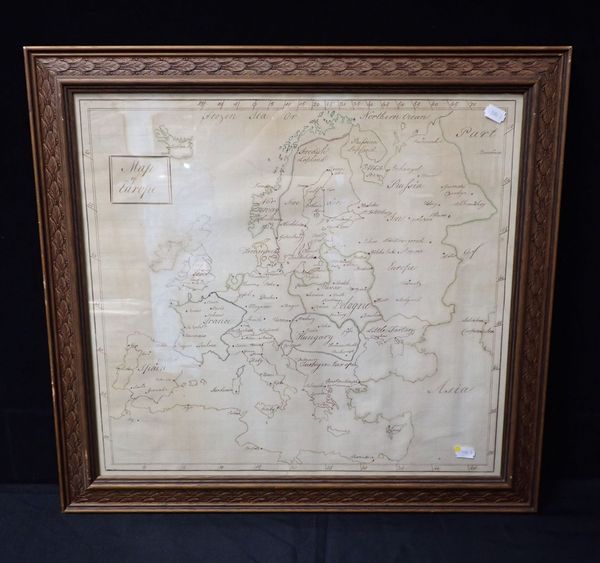 A 19TH CENTURY HAND-DRAWN MAP OF EUROPE