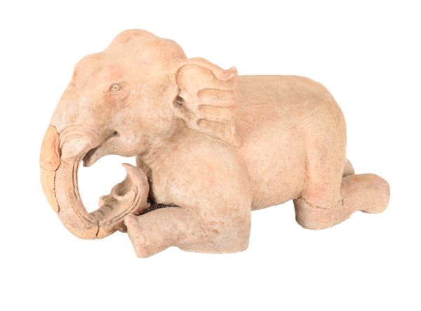 AN INDIAN TERRACOTTA ELEPHANT