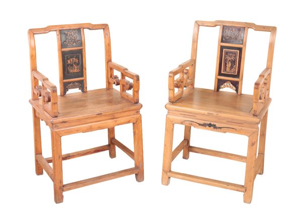 A NEAR PAIR OF CHINESE CHAIRS