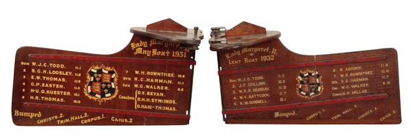 A PAIR OF LADY MARGARET II LENT BOAT RUDDERS