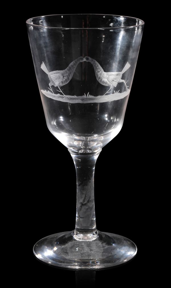 A 19TH CENTURY GLASS GOBLET