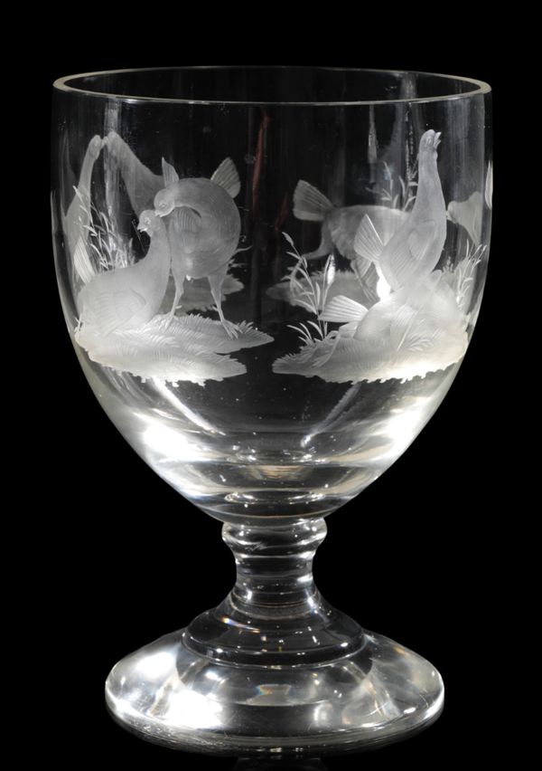 A 20TH CENTURY LARGE GLASS GOBLET