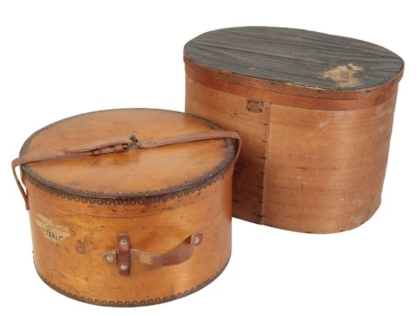 TWO FRENCH BENTWOOD HAT BOXES