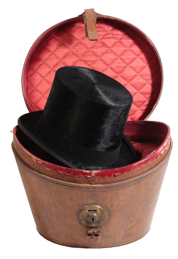 A VICTORIAN GENTLEMAN'S BLACK SILK TOP HAT