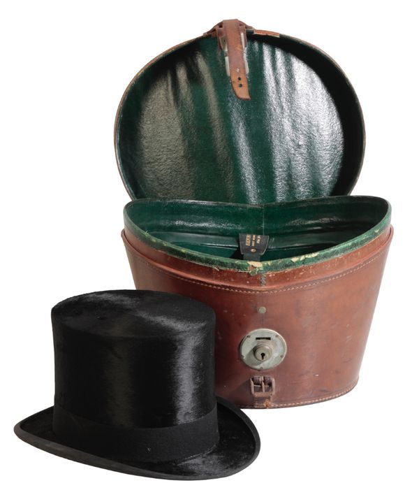 A VICTORIAN GENTLEMAN'S BLACK SILK TOP HAT