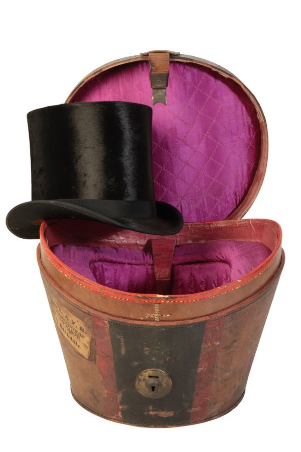 A VICTORIAN GENTLEMAN'S BLACK SILK TOP HAT