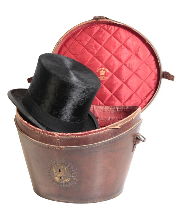 A VICTORIAN GENTLEMAN'S BLACK SILK TOP HAT