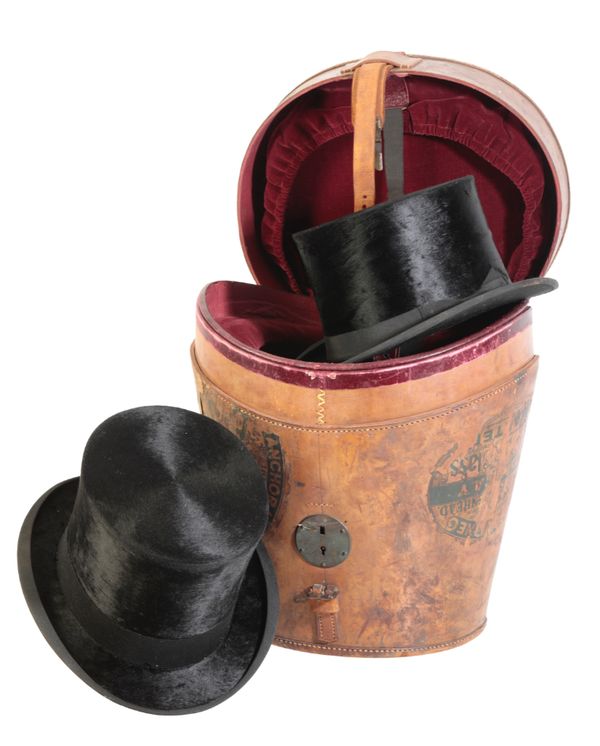 A VICTORIAN GENTLEMAN'S BLACK SILK TOP HAT