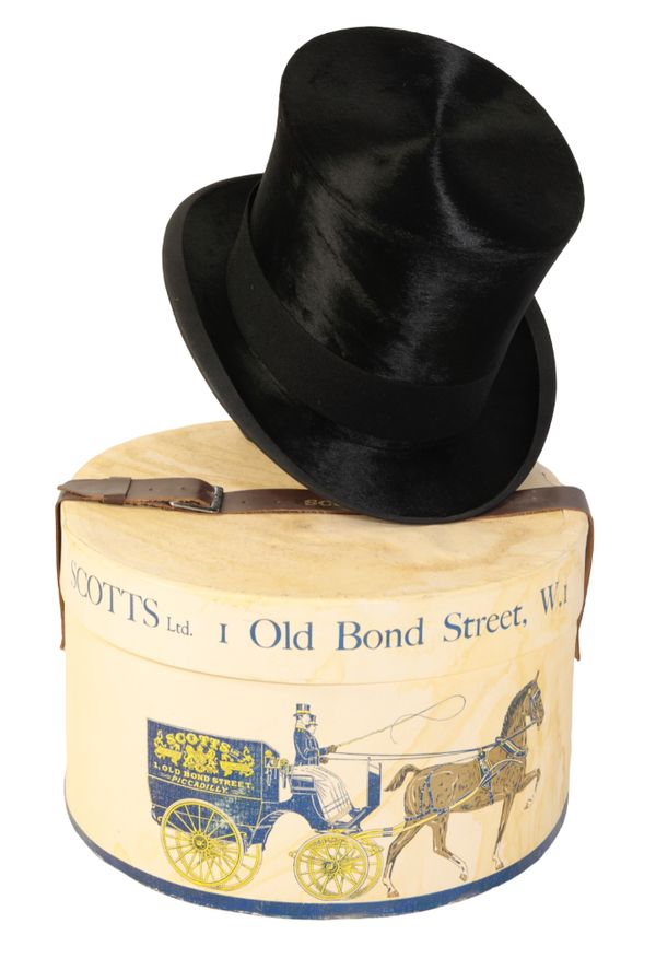 A GENTLEMAN'S BLACK SILK TOP HAT