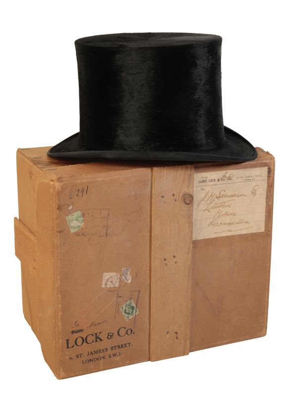 A VICTORIAN GENTLEMAN'S BLACK SILK TOP HAT