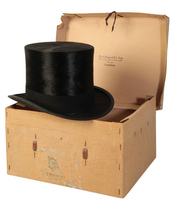 A VICTORIAN GENTLEMAN'S BLACK SILK TOP HAT