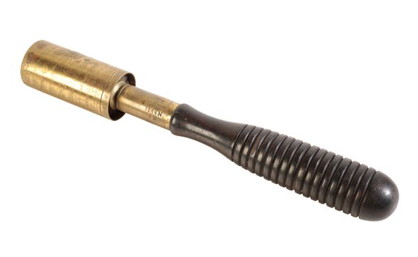 JAMES DIXON & SONS: A BRASS 12 BORE CHAMBER BRUSH