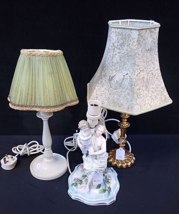 A CONTINENTAL PORCELAIN FIGURAL LAMP