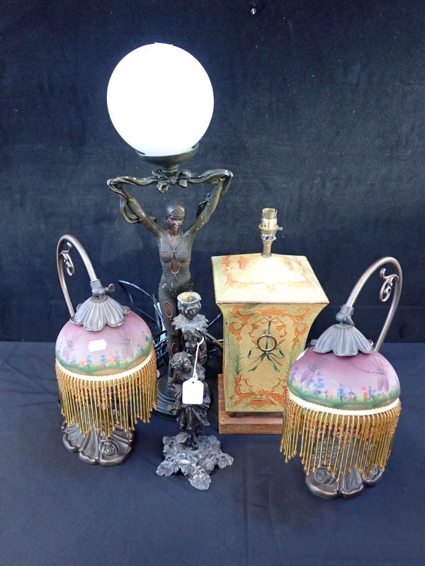 A PAIR OF ART NOUVEAU STYLE TABLE LAMPS