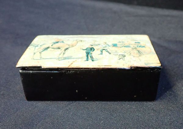 A VICTORIAN BOX DECORATED WITH A PRINT