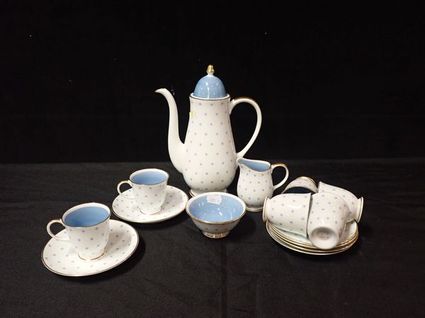 A SUSIE COOPER BLUE STAR PATTERN COFFEE SET