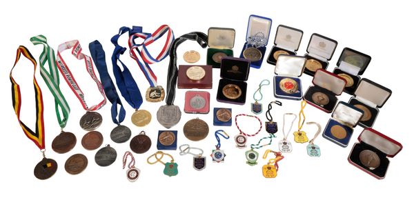 A COLLECTION OF VARIOUS ROWING MEDALS