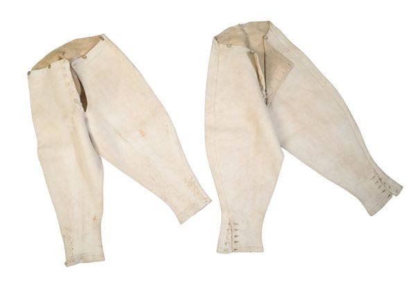 A PAIR OF LEATHER HUNTING BREECHES