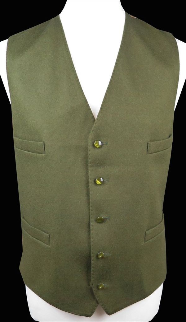 A GENTLEMAN'S GREEN DOE SKIN WAISTCOAT