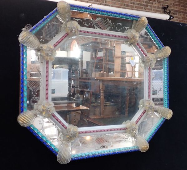 AN OCTAGONAL VENETIAN MIRROR