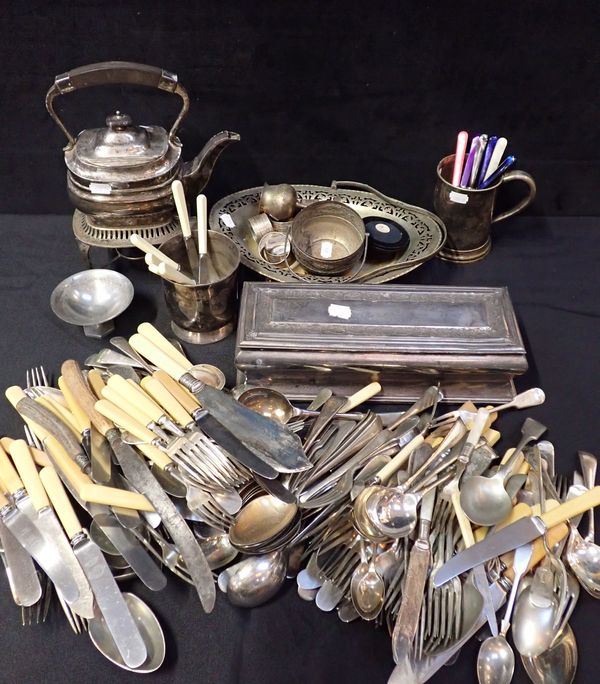 A QUANTITY OF SILVER-PLATED WARE