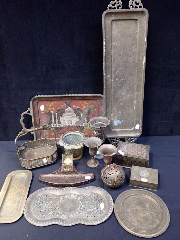 A COLLECTION OF EASTERN BRASS WARE