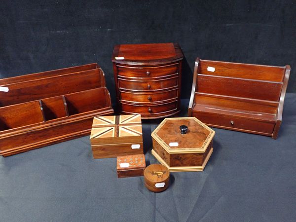 A MINIATURE MAHOGANY BOWFRONT CHEST OF DRAWERS