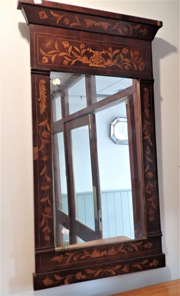 A DUTCH MARQUETRY PIER MIRROR