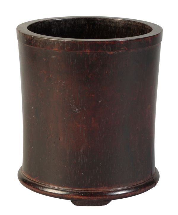 A CHINESE HARDWOOD BRUSH POT (BITONG)