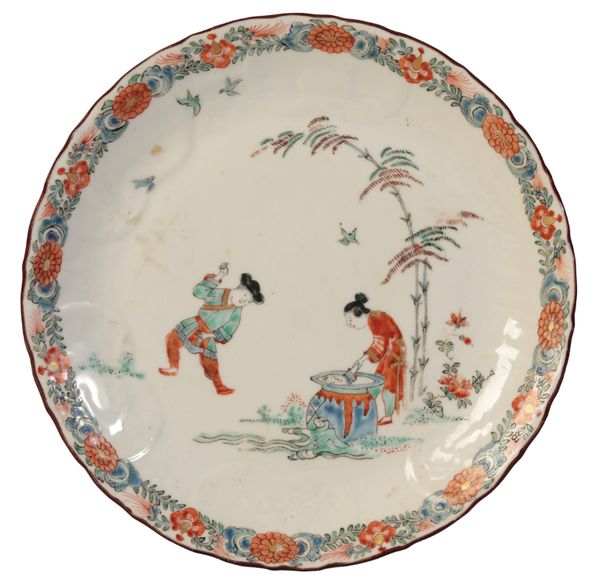 A DUTCH DECORATED KAKIEMON DISH