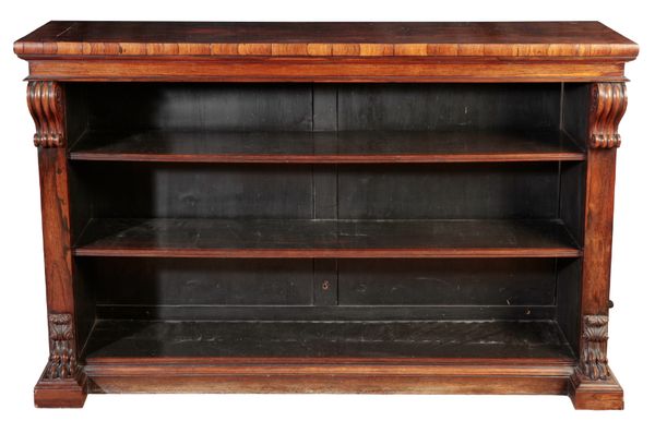 A WILLIAM IV ROSEWOOD OPEN BOOKCASE