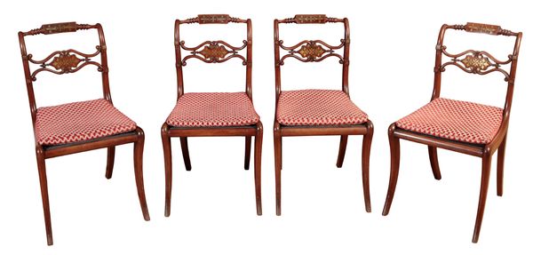 A PAIR OF REGENCY ROSEWOOD CHAIRS
