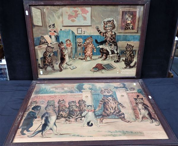 A PAIR OF LOUIS WAIN CHROMOLITHOGRAPHS, FRAMED