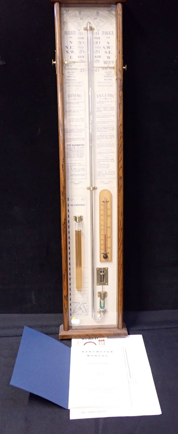 A REPRODUCTION ADMIRAL FITZROYS STYLE SQUARE BAROMETER