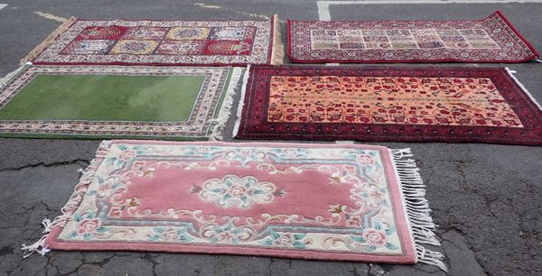 FIVE SMALL RUGS, SOME PERSIAN STYLE