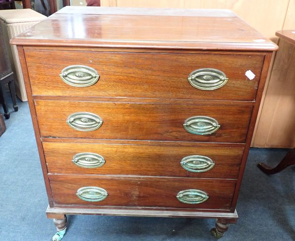 A 19TH CENTURY CHEST OF FOUR DRAWERS