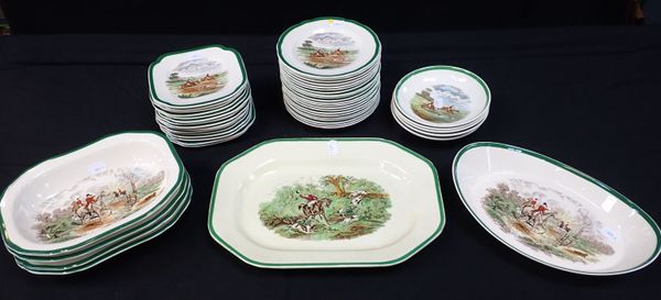 A COLLECTION OF SPODE 'THE HUNT' TEA AND DINNER WARE