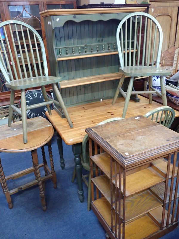 A MODERN PINE KITCHEN TABLE