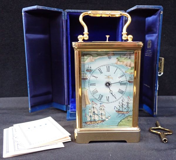 A HALCYON DAYS REPEATING CARRIAGE CLOCK