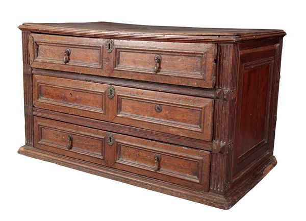 A CHARLES II OAK CHEST