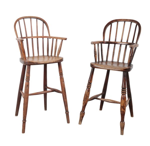 A NEAR PAIR OF CHILD'S WINDSOR ARMCHAIRS