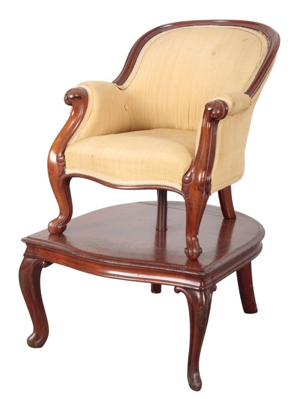 AN EARLY VICTORIAN MAHOGANY CHILD'S ARMCHAIR