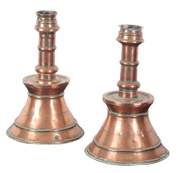 TWO COPPER CANDLESTICKS