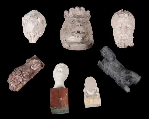 A GROUP OF SIX PLASTER MODELS