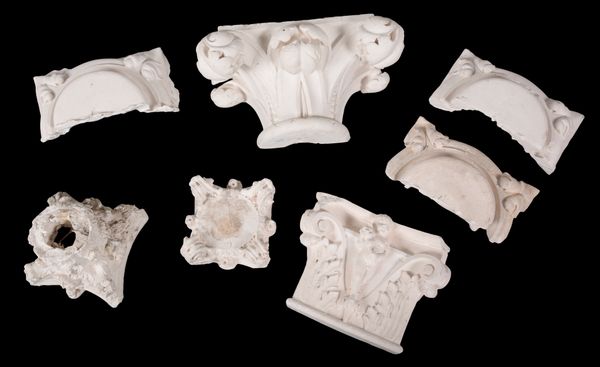 A GROUP OF SEVEN ARCHITECTURAL PLASTER MOULDINGS
