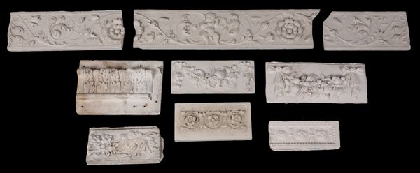 A GROUP OF NINE PLASTER ARCHITECTURAL MOULDINGS