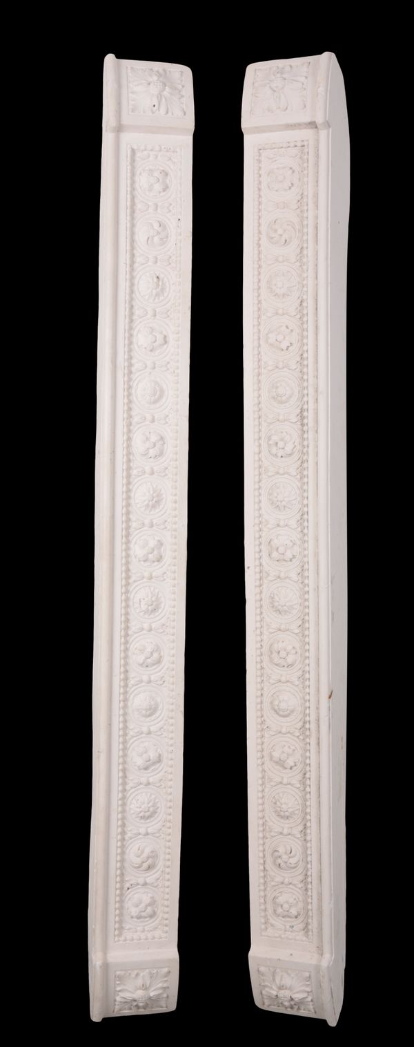 TWO LARGE PLASTER ARCHITECTURAL MOULDINGS